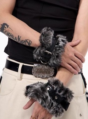 小众亚文化仿皮草手环男女个性