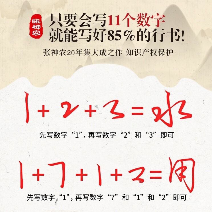叶法志行书速成公式数字化行书密码笔画练字法速成公式成人凹槽贴