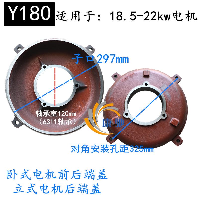 电机端盖Y160Y180Y200Y225Y250Y280y315卧式电动机前后端盖平盖kw - 图1