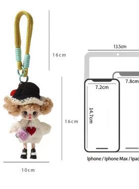 日本LizerDyx萝莉芬潮玩时尚手机挂件搪胶娃娃包包挂件钥匙扣礼物
