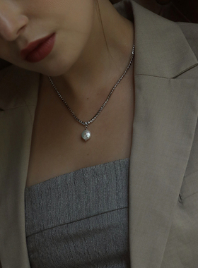 水钻锆石珍珠项链天然ins高级感