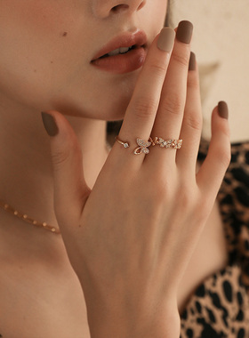 littlejoys蝴蝶戒指女立体仙气