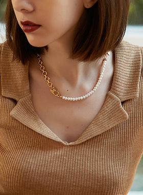 little joys无限符号方锁珍珠链条拼接项链锁骨链女小众ins高级感