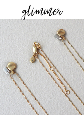 铜镀金双色几何吊坠法式项链