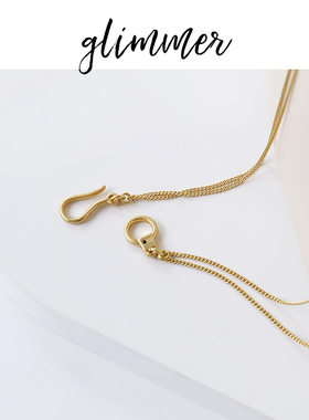 铜镀金几何造型双层法式项链