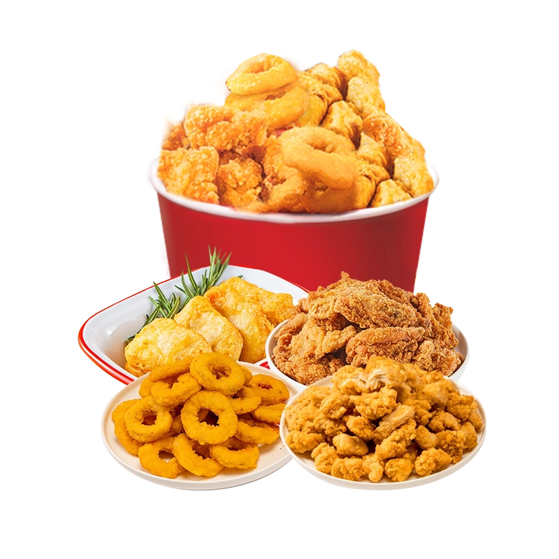 圣农脆皮炸鸡原味川辣鸡块洋葱圈多口味组合家庭聚餐空气炸锅食材