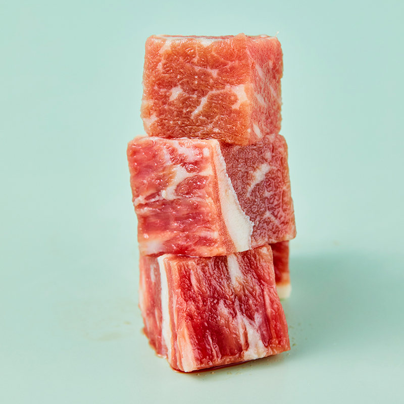 圣农旗舰店圣农四方牛肉粒新鲜微腌调理生鲜牛肉块家庭烤肉红烧火锅食材1斤3