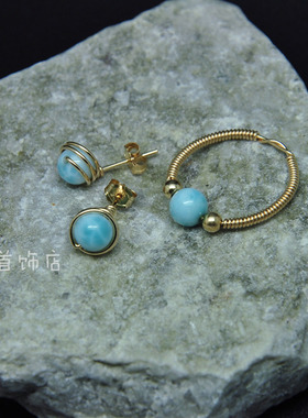 海水的颜色14K包金简约不褪色