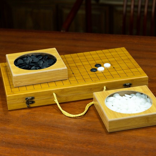 围棋礼盒套装仿玉新云窑子实木质折叠便携成人初学者入门19路棋盘 - 图2