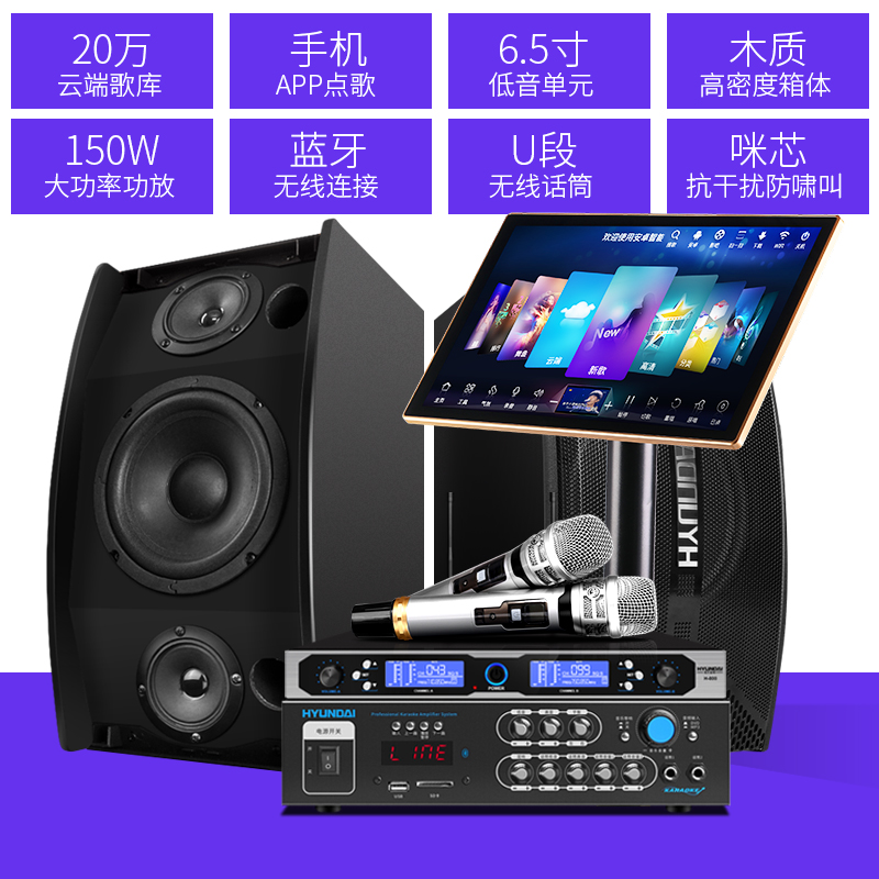 现代家庭ktv套装卡拉ok机一体机 hyundai现代禧喜KTV/卡拉OK音箱