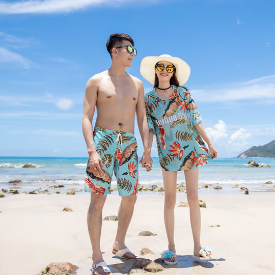 亲子装泳装一家四口泡温泉度假保守分体泳衣母女装海边沙滩游泳