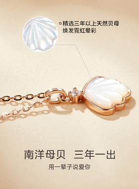 一贝子纯银项链高级感贝壳送女友