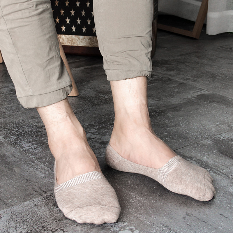 男士浅口夏季纯色底隐形低帮筒船袜 恒素内衣短袜/打底袜/丝袜/美腿袜