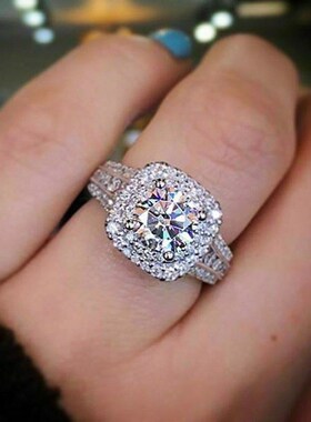 Women Sunshine Rings White Sapphire Wedding Band Rings