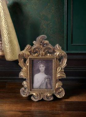 新款直销跨境 欧美复古树脂相框生产 经典雕花高颜值家居客厅摆台