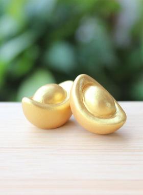 新款直销树脂金元宝模型 新年生日蛋糕招财元宝 微缩实心小元宝摆