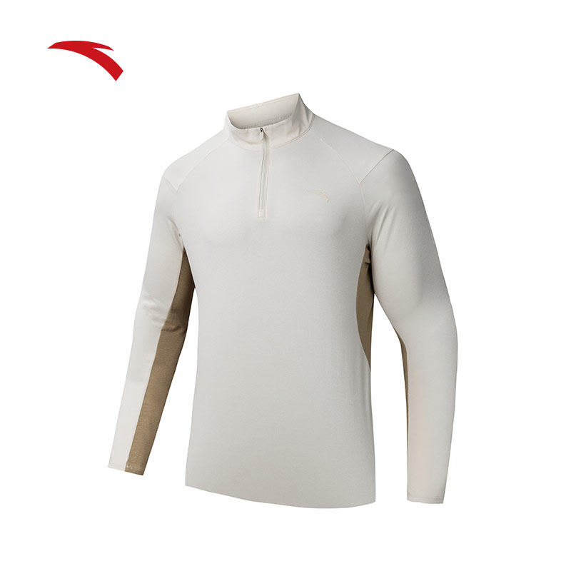 安踏长袖t恤男秋冬季户外半拉链立领透气运动上衣152446404,淘宝优惠券,粉丝福利购,淘宝优惠卷