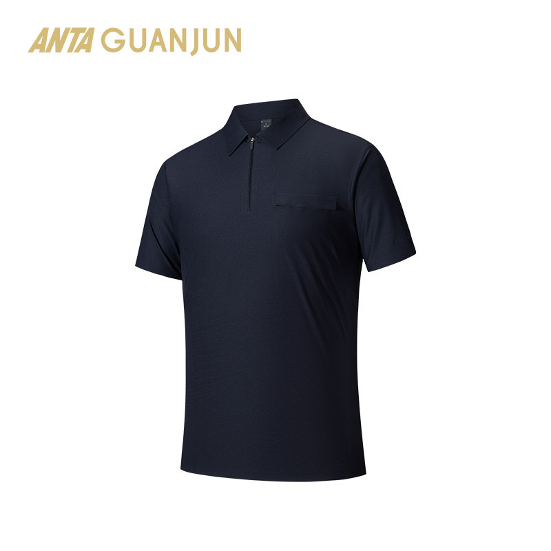 安踏冠军旅行系列商务通勤速干宽松针织短T男短袖POLO衫152530109,淘宝优惠券,粉丝福利购,淘宝优惠卷