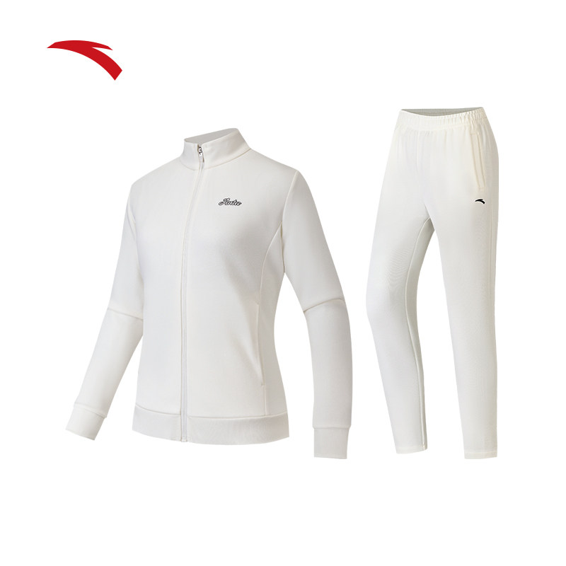 安踏易打理套装丨加绒立领卫衣外套运动长裤两件套女针织运动套,淘宝优惠券,粉丝福利购,淘宝优惠卷