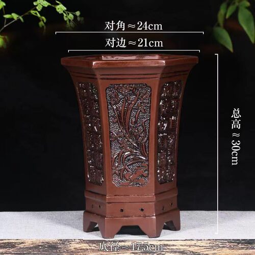 紫砂花盆陶瓷盆君子兰花盆 兰花盆 金边矮兰  吊兰花盆 清仓包邮 - 图0