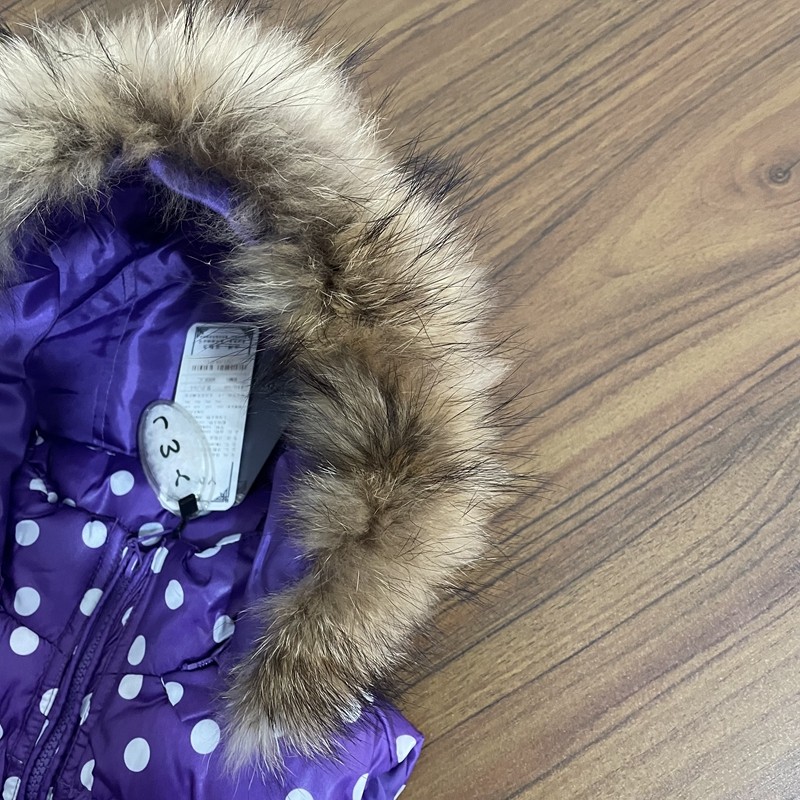 女童羽绒马甲小中童连帽拉链衫紫色波点甜美可爱百搭秋冬马甲上衣,淘宝优惠券,粉丝福利购,淘宝优惠卷