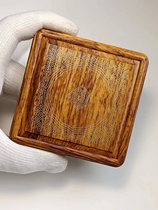 Collection of Zhang Shenglin Mingming box Hainan yellow flower pear inlaid with mammoth ivory pinch silver silk positive square yellow sandal insect box