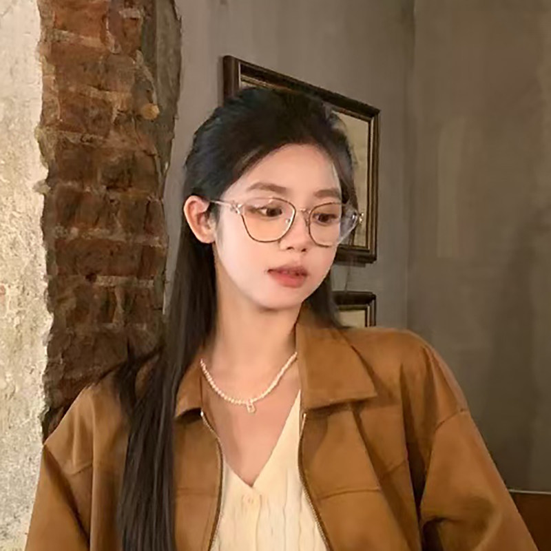 韩版椭圆镂空字母眼镜女高级感素颜神器防蓝光镜大脸显瘦可配度数,淘宝优惠券,粉丝福利购,淘宝优惠卷