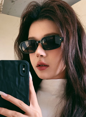 赵露思同款复古黑框窄框墨镜