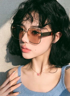 桔里防紫外线方形个性女款太阳镜