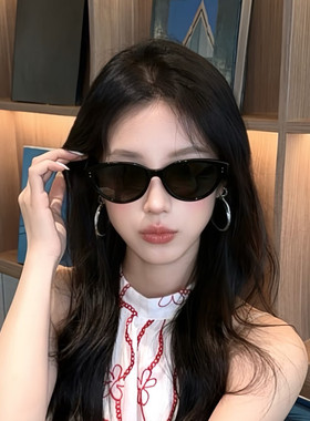 复古猫眼黑框防紫外线太阳镜女
