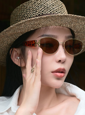 法式豹纹猫眼防紫外线太阳镜