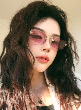 2025新款欧美方形无边框太阳镜