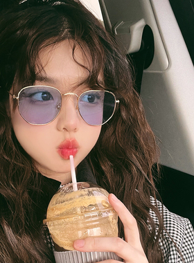 桔里方形甜辣女款个性太阳镜