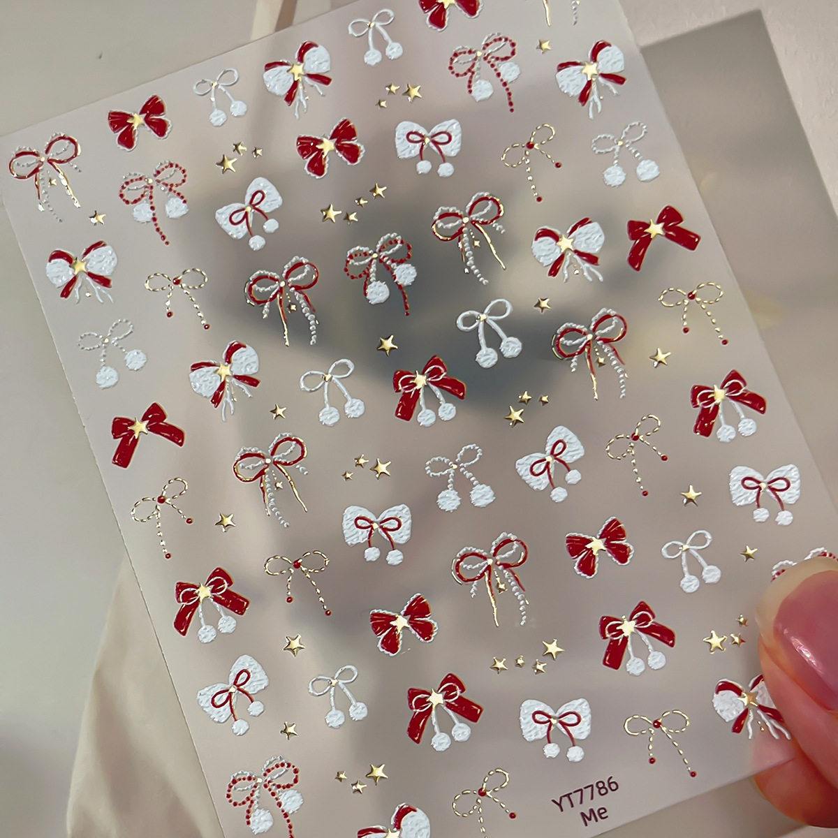 新年烫金红色蝴蝶结星星美甲贴纸樱桃烫银背胶diy贴手机壳贴纸,淘宝优惠券,粉丝福利购,淘宝优惠卷