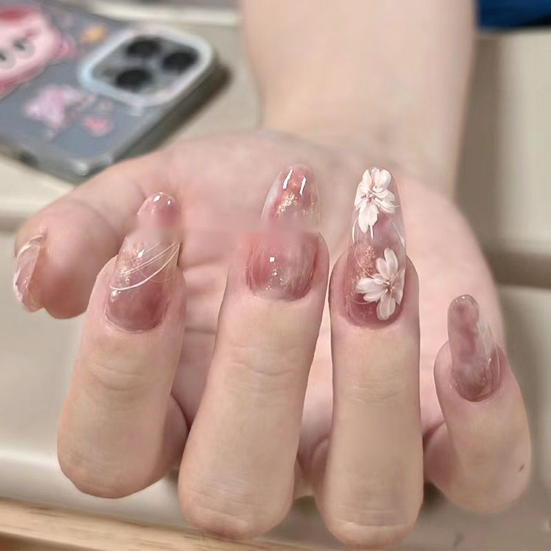 网红新款白色冰花山茶花美甲贴纸爆款樱花卉贴纸小图案背胶指甲贴,淘宝优惠券,粉丝福利购,淘宝优惠卷
