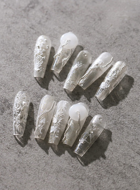 美甲贴玫瑰珍珠蝴蝶玲珑系列背胶