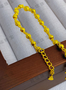 轻奢南瓜珠金包银手链小众设计气质简约黄金高级感手环手链