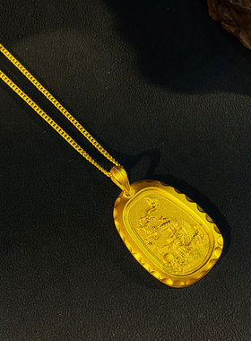 复古金包银飞龙吊坠项链高级感国风黄金气质新中式时尚项链