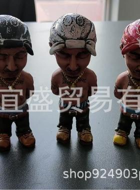 万圣节跨境纹身大师树脂公仔人物摆件树脂工艺品纹身师墨镜装饰品