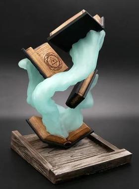 跨境新款魔法骰子塔书装饰品摆件设计树脂设计家居手办魔法创新