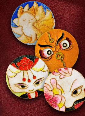 新非遗圆形手工掐丝唐卡内芯国潮