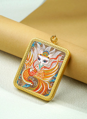 擦擦唐卡西藏扎基拉姆噶乌盒装