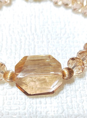 奥地利水晶手链香槟金水晶手串女招财转好运旺事业上岸贵气款