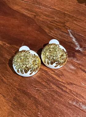 绽放！铜合金电镀复古大耳环！GZ8765