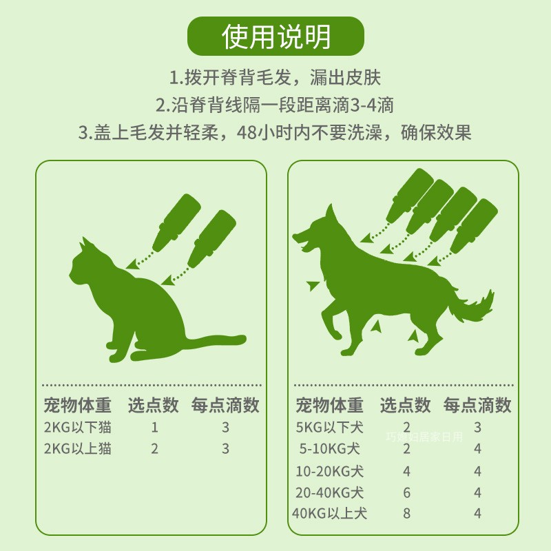 蚤立清体外驱虫狗去蜱虫猫除虱子专用驱虫剂宠物净狗狗跳蚤药滴剂 - 图2