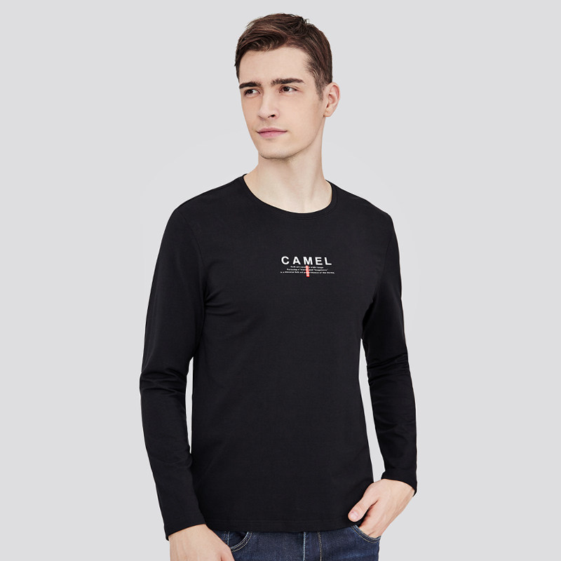 骆驼男装清仓秋季长袖t恤打底衫 骆驼男装outlets店T恤