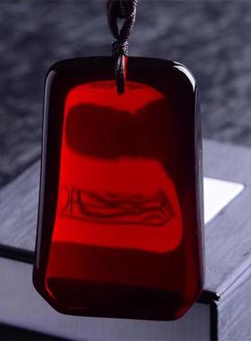 2026天然琥珀蜜蜡波罗的海二代水滴平安无事牌血珀吊坠男女款毛衣