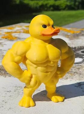 2026创意肌肉腿鸭子表情包雕像工艺品搞怪家居桌面小摆件玩具生日