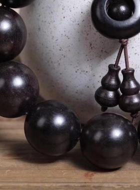 2026黑檀木手串乌木紫光檀佛珠木手链手珠文玩木头男档位珠黑色檀