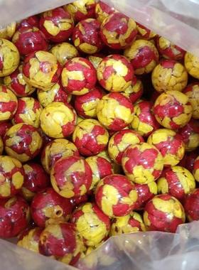 2026新款原矿朱砂雄黄晶体朱砂双色圆珠晶体雄黄朱砂散珠DIY饰品